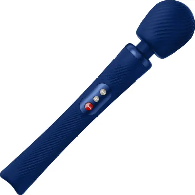 Fun Factory VIM Silicone Rechargeable Vibrating Weighted Rumble Wand Midnight Blue