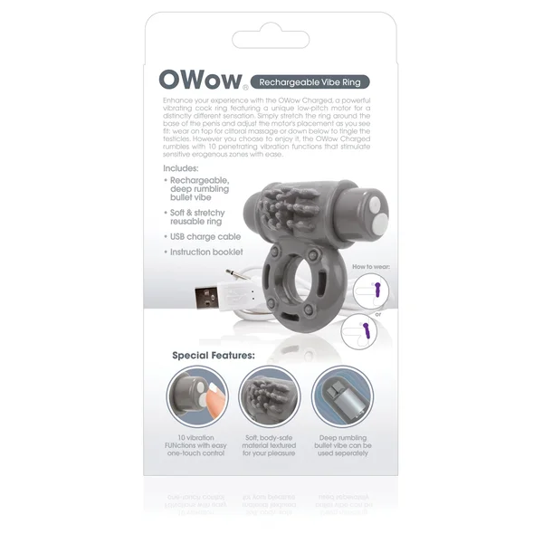 Charged Owow Rechargeable Vibe Ring - Grey — image 12 of 14