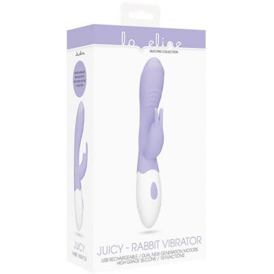 Loveline Juicy Purple 19 5 cm USB Rechargeable Rabbit Vibrator
