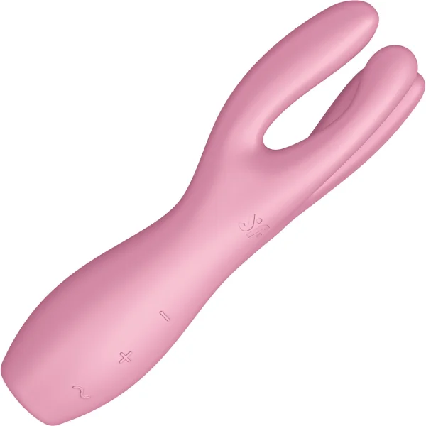 Satisfyer Threesome 3 Rechargeable Waterproof 12-Function Dual Stimulation Vibrator - Pink