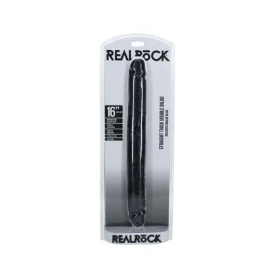 Couples Dildos Realrock 16 In Thick Double ended Dong Black