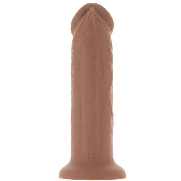 Girthy Vibrating Rechargeable Waterproof 7" Silicone Suction Cup Dildo By Evolved Novelties - Caramel