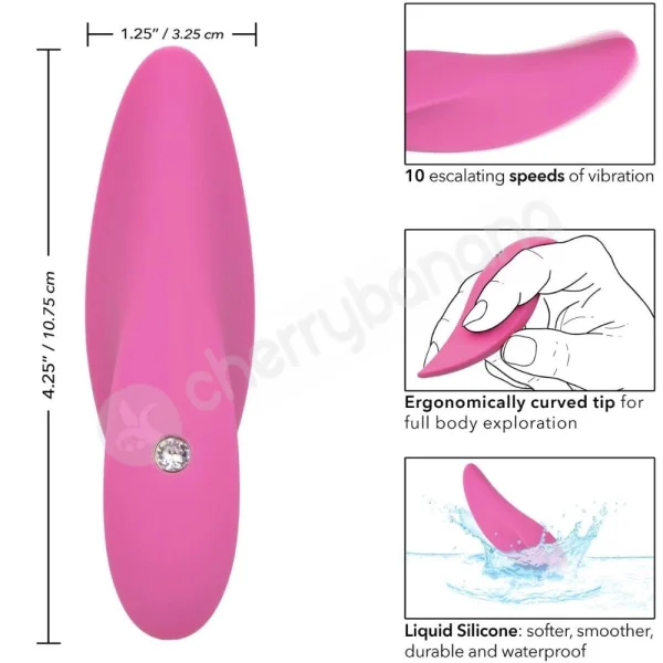 LuvMor Foreplay Contoured Ultra-Plush Silicone Vibe With Zircon Gem