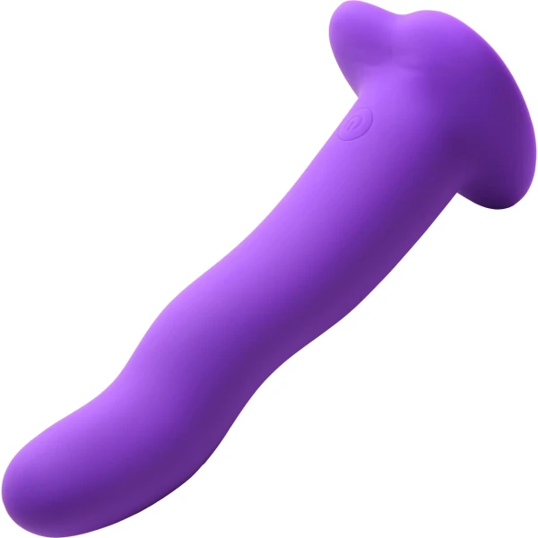 Simply Sweet 21X Vibrating Wavy Rechargeable Silicone G-Spot Vibrator With Remote - Purple