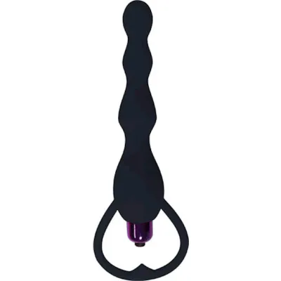 Silicone Vibrating Anal Beads Black