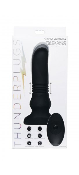 Silicone Vibrating & Thrusting Plug with Remote Control — image 2 of 2