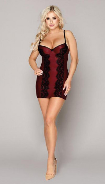 Romance Mini Dress with Spaghetti Straps and Lace Patterns