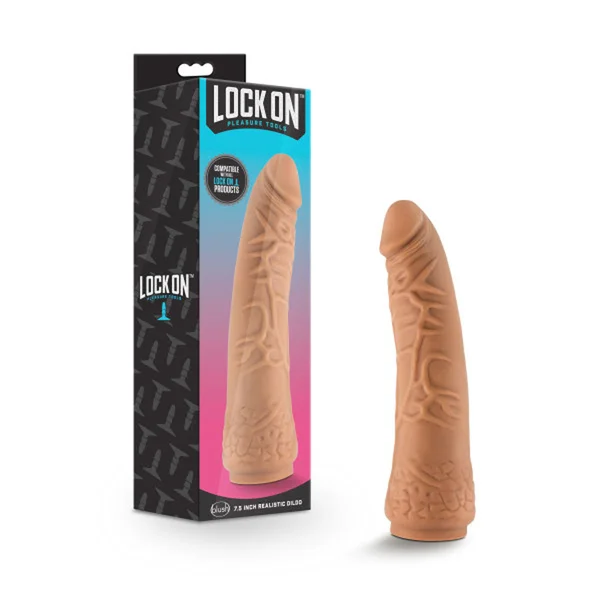 Lock on - 7.5 Inch Realistic Lock on Dildo - Mocha — image 10 of 10