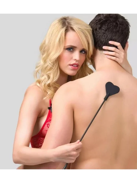 Bondage Boutique Black Skip a Beat Silicone Heart Riding Crop