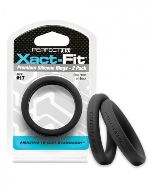 Perfect Fit Xact-Fit Silicone Cock Rings, 2-Packs, 14 Possible Sizes