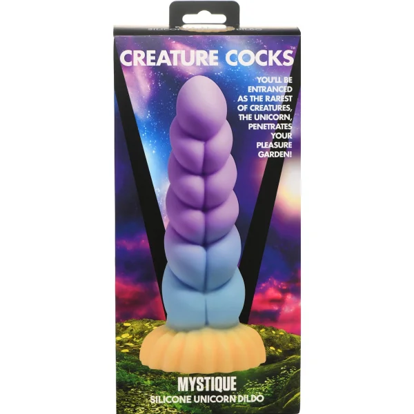 Unicorn Curvy Bumpy 8.3" Silicone Suction Cup Dildo By Creature Cocks