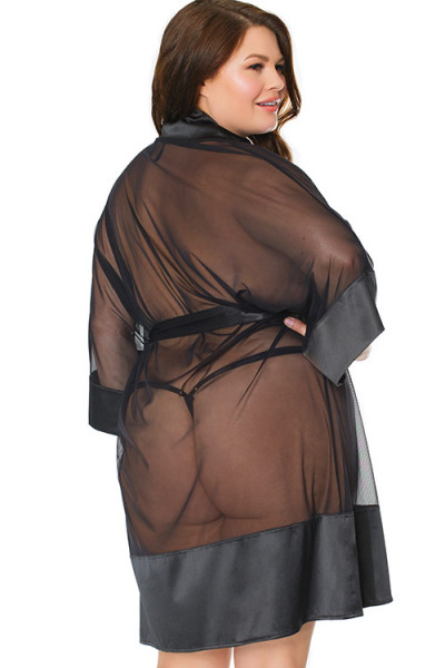 Nightshade Sheer Mesh Robe By Coquette