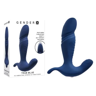 Gender X True Blue Silicone Thrusting Stimulator