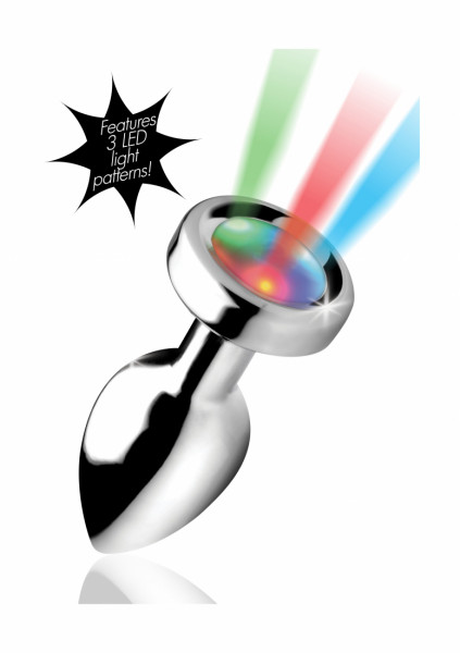 Light Up - Small Anal Plug - Silver - Small Butt Plug