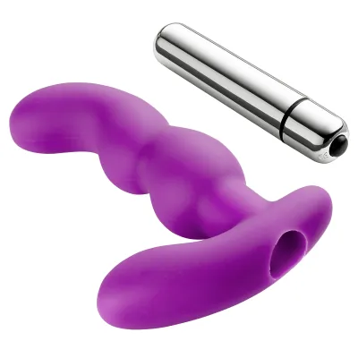 Cloud 9 Prostate Pro Soft Angled Tip Prostate Anal Massager Purple with C Rings