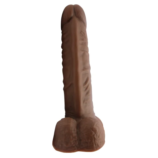 Curved Stud Realistic Brown G-Spot Dildo