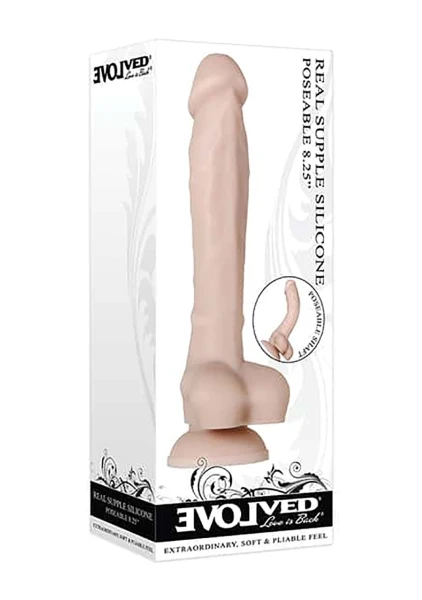 Real Supple Poseable 8.25" Silicone Dildo By Evolved Novelties - Vanilla