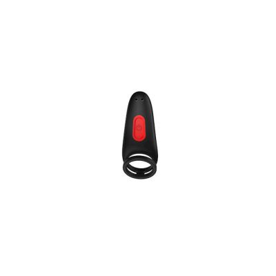 Dual Pleasure Cock And Ball Ring Black Red 3 9 Inch