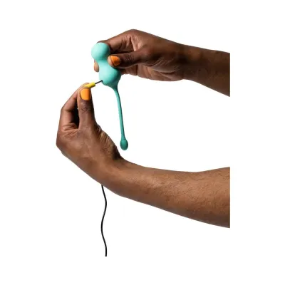 G Spot Vibrators ROMP Cello Rechargeable Remote controlled Silicone G spot Egg Vibrator Light Teal