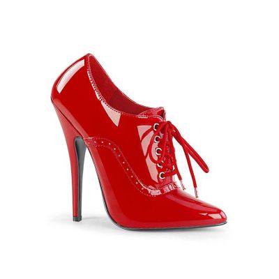 Devious Domina 6 Red Oxford Lace Up Pump