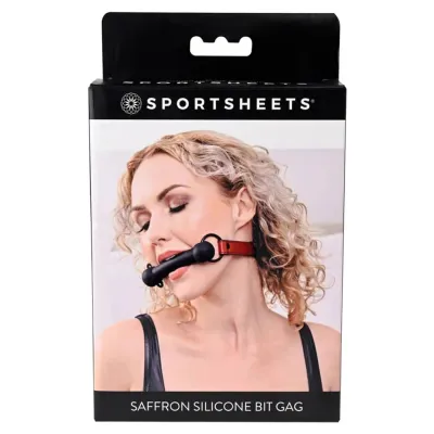 Saffron Silicone Bit Gag Black red