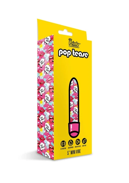 Prints Charming Pop Tease 5" Mini Vibe - Kiss Me Pink
