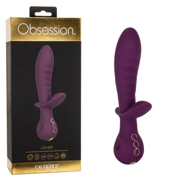 Obsession Lover Rechargeable Waterproof Silicone Dual Stimulation Vibrator By CalExotics - Purple