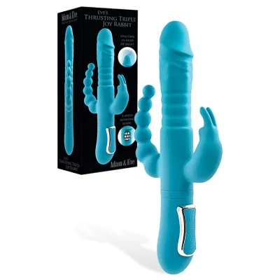 Adam and Eve 10 Thrusting Rotating Beaded Triple Stimulation Joy Rabbit