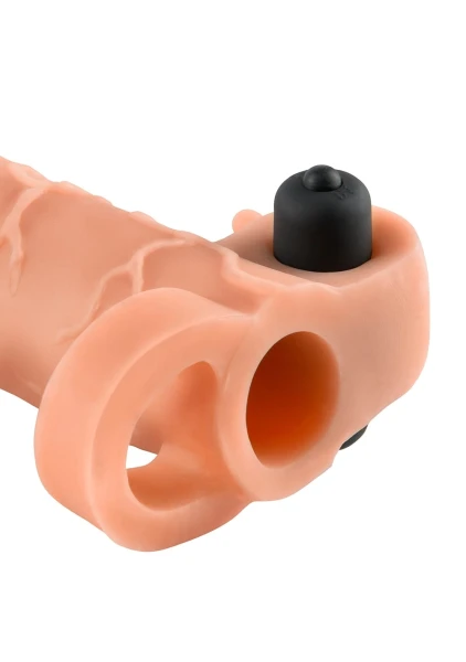 Fantasy X-tensions Vibrating Real Feel 2" Penis Extension with Ball Strap - Black