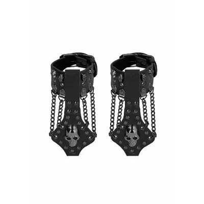 Ouch Handcuffs With Skulls And Chains Black