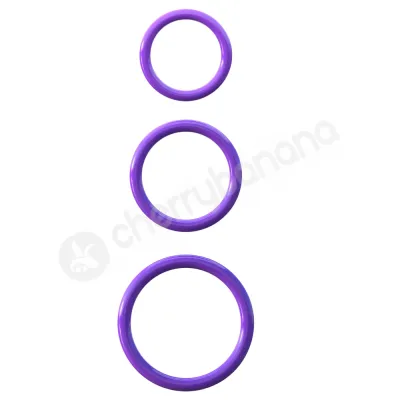 Fantasy C ringz Purple Silicone 3 Ring Stamina Cock Ring Set