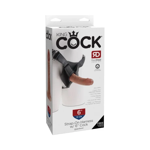 King Cock Strap-on Harness W/ 6in Cock Tan — image 12 of 20