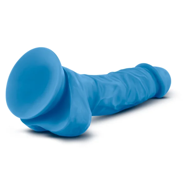 Neo - 7.5 Inch Dual Density Cock With Balls - Neon Blue — image 13 of 16