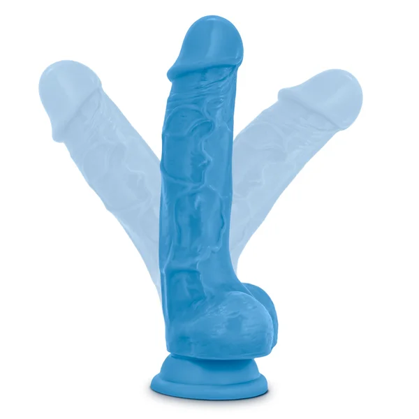 Neo - 7.5 Inch Dual Density Cock With Balls - Neon Blue — image 14 of 16