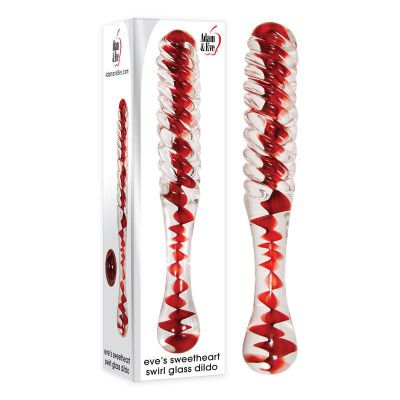 Adam Eve Sweetheart Swirl Glass Dildo