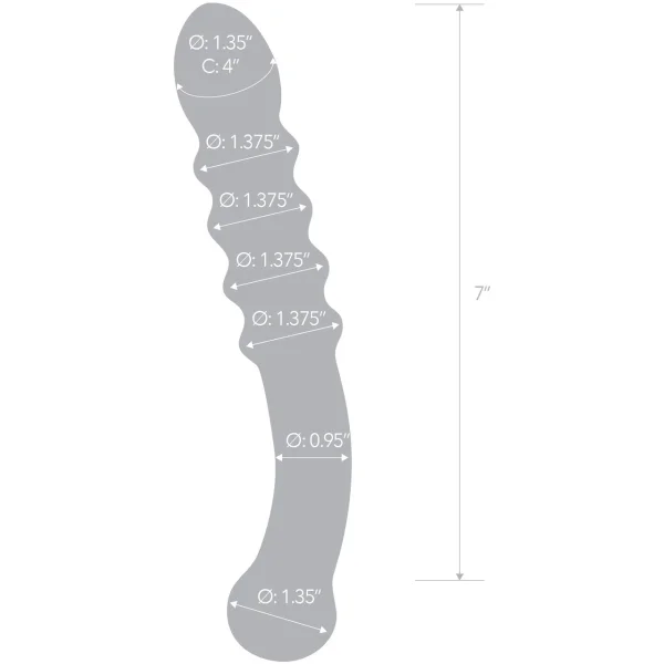 Glas Purple Rain Ribbed Glass Dildo