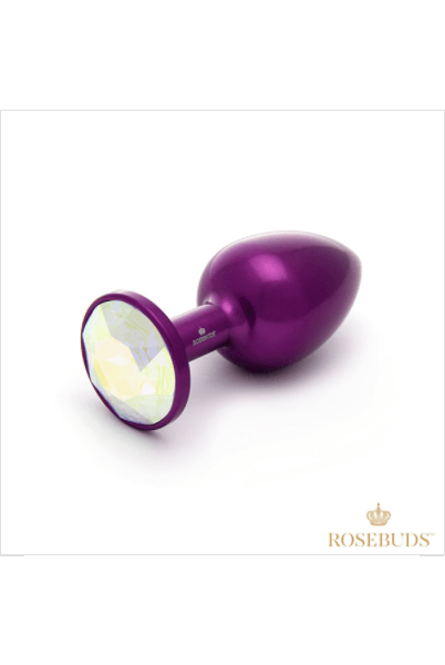 Rosebuds Purple Aluminum Lightweight Butt Plug - 3 Jewel Colors
