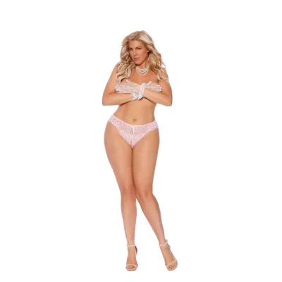 Lace Panty With Open Crotch Queen Baby Pink