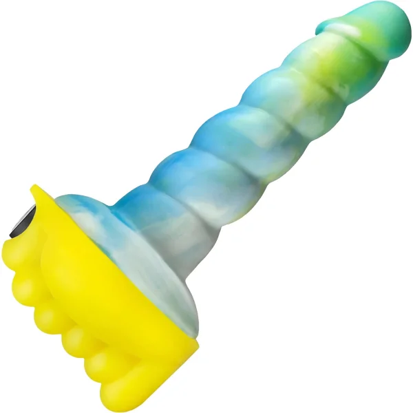 b.cush Honeybunch Soft Silicone Dildo Base with Vibe Pocket for Harness Play - Sunshine