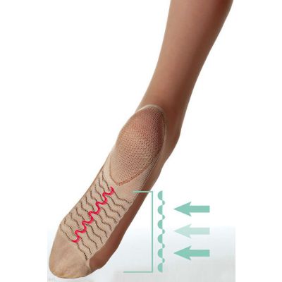 Fiore Knee High Stocking with Foot Massage Effect in Black