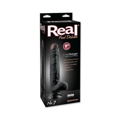 Real Feel Deluxe No 7 Black Vibrating Dildo