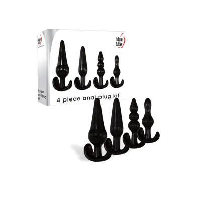 Adam and Eve Textured Anal Plug Kit 4 Pce