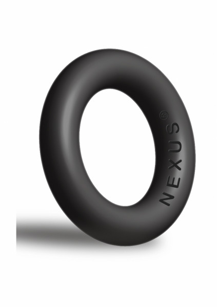 ENDURO+ Thick Silicone Super Stretchy Cock Ring - Black - Vibrating Penis Ring