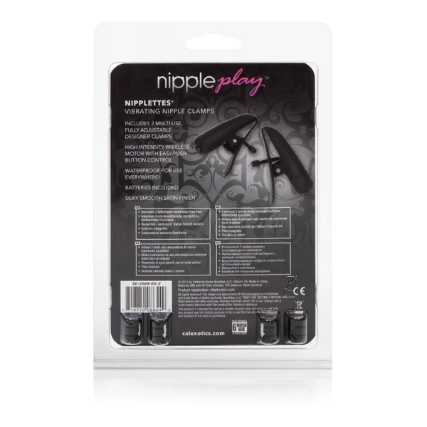 Nipple Play Nipplettes Vibrating Nipple  Clamps - Black — image 24 of 25