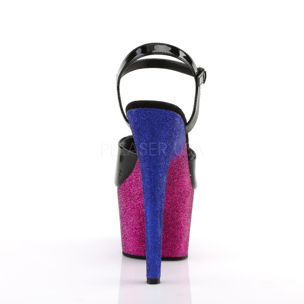7 inches Heel, 2 3/4 inches Ombre Glittered PF Ankle Strap Sandal — image 20 of 25