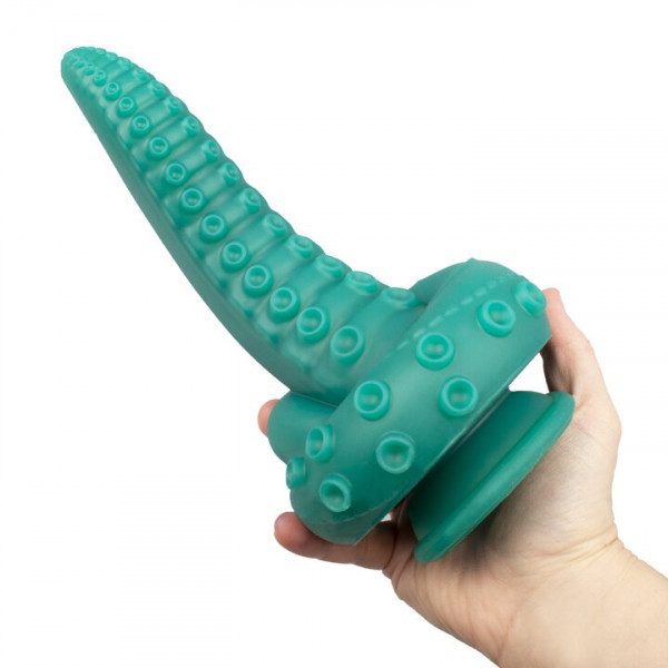 The Octopussy Monster Green Tentacle Swirl Dildo - 8 Inch — image 5 of 5