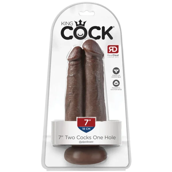 King Cock 7" Two Cocks One Hole Dildo