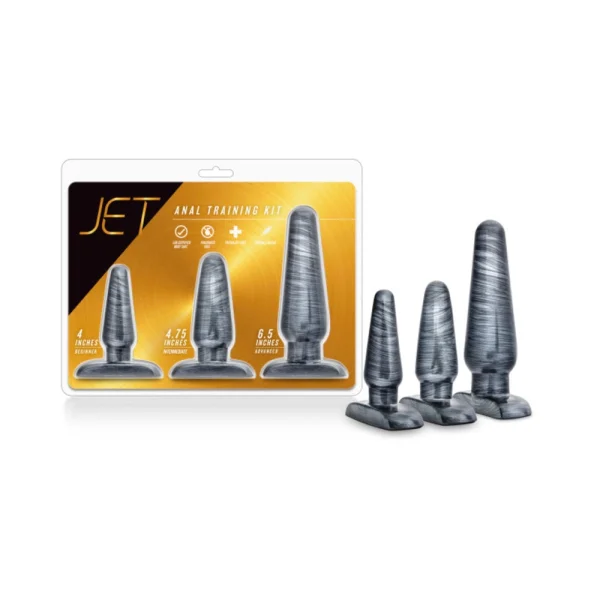 Jet Anal Trainer Kit Carbon Metallic Black 3 Butt Plugs — image 6 of 9