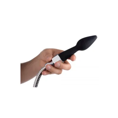 Premium Silicone Enema Attachment Set Black 9 Inch