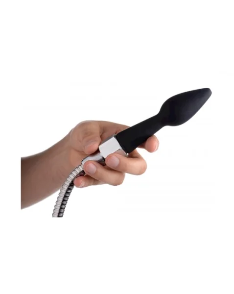 Premium Silicone Enema Attachment Set - Black - 9 Inch